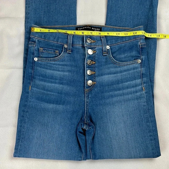 Veronica Beard Women’s 24 Great Condition Button Fly Carly 11” Kick Flare Jean - Picture 6 of 13